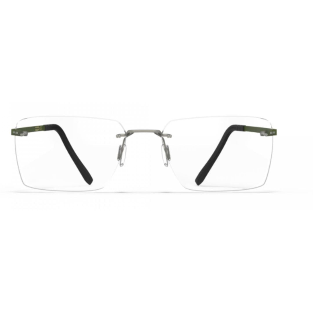 Bf1071 Aero Loop B2-P1 Rimless Rectangular Lenses with Slim Metallic Temples