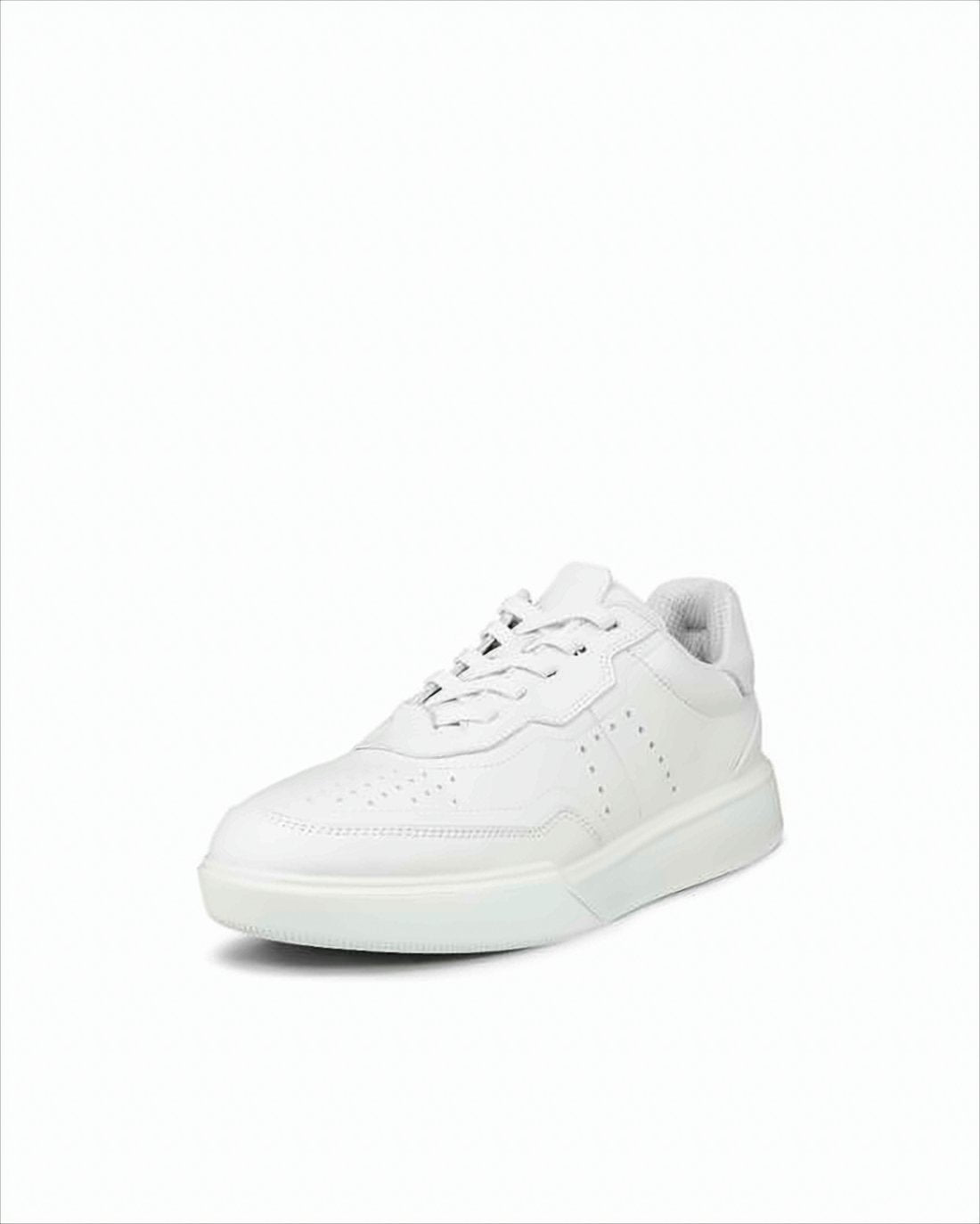 Minimalist White Sneakers with Perforated Detailing