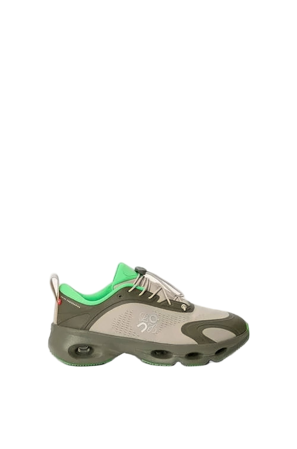 Modern Beige Sneakers with Olive Green Overlays