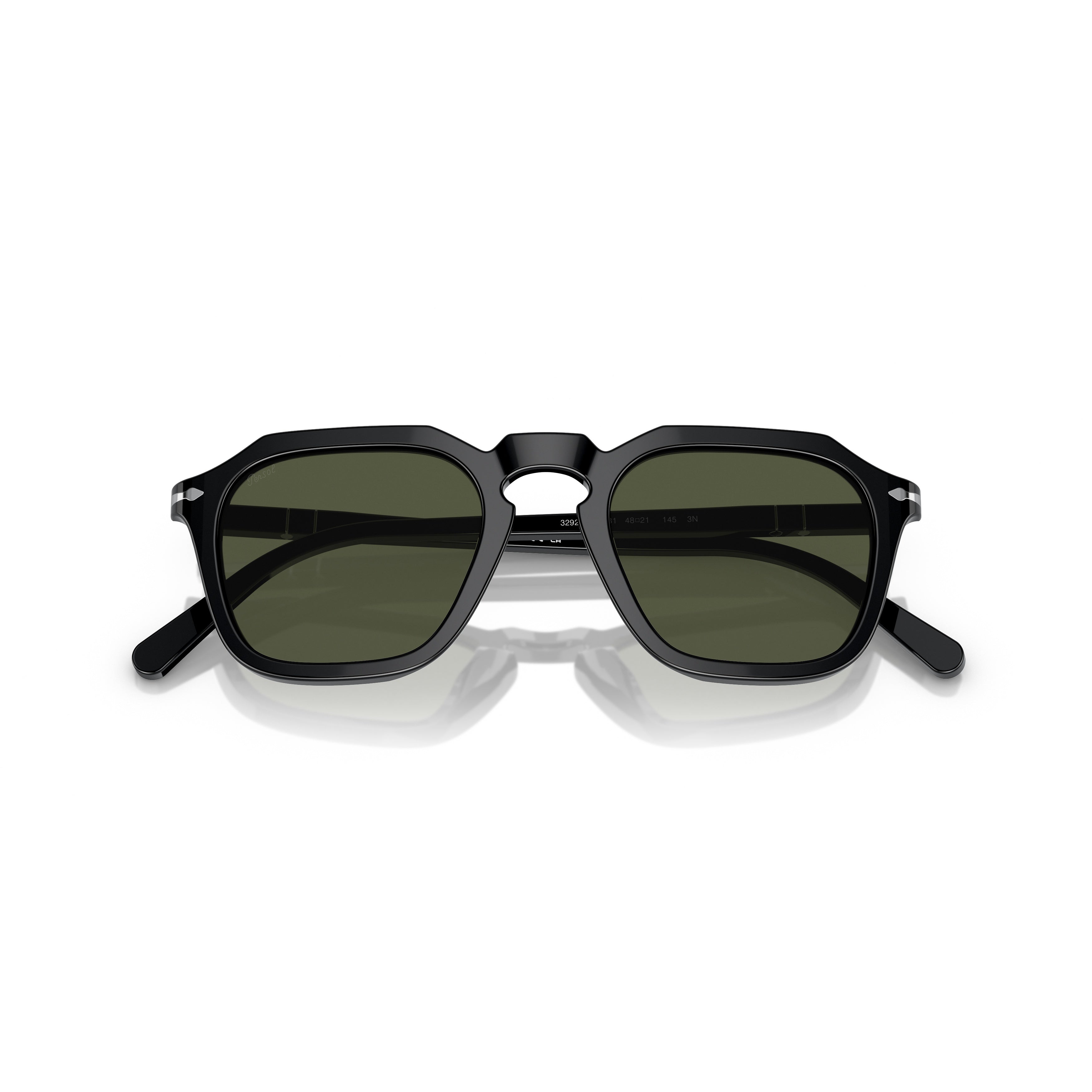 0po3292s Bold Geometric Acetate Sunglasses with Keyhole Bridge