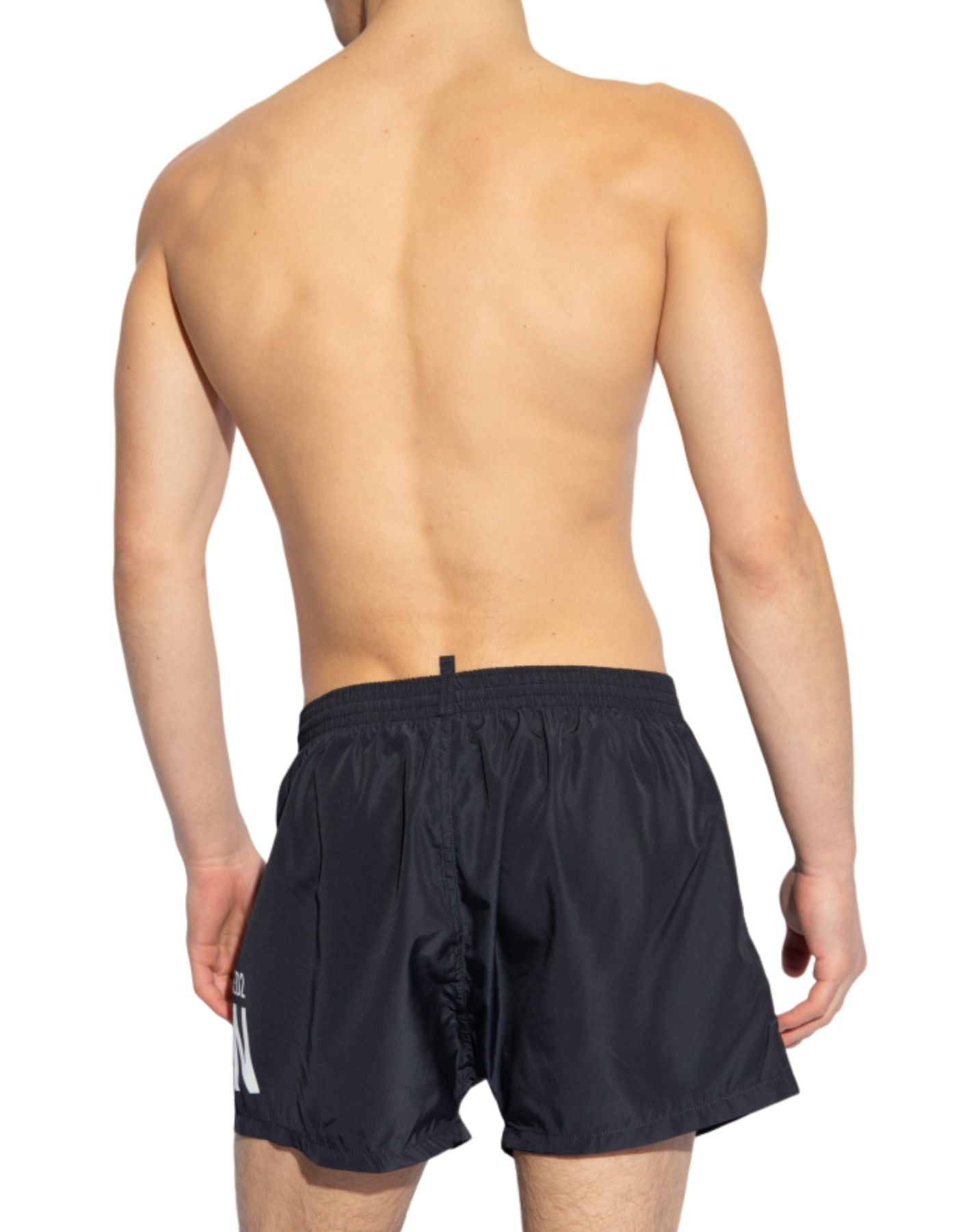 Mid-Length Black Swim Shorts