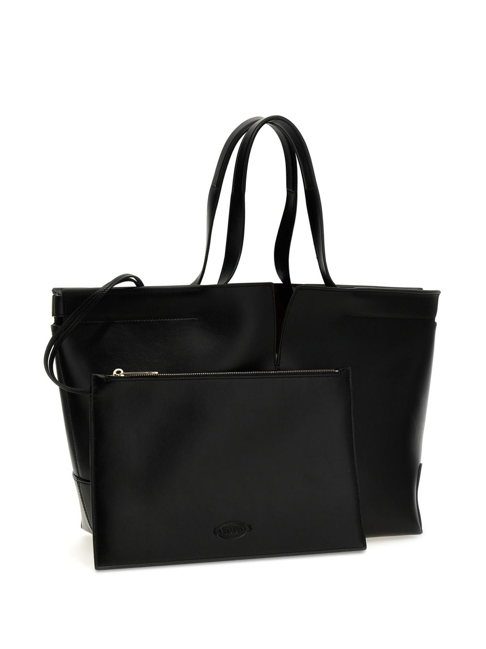 Structured Black Calfskin Tote Bag