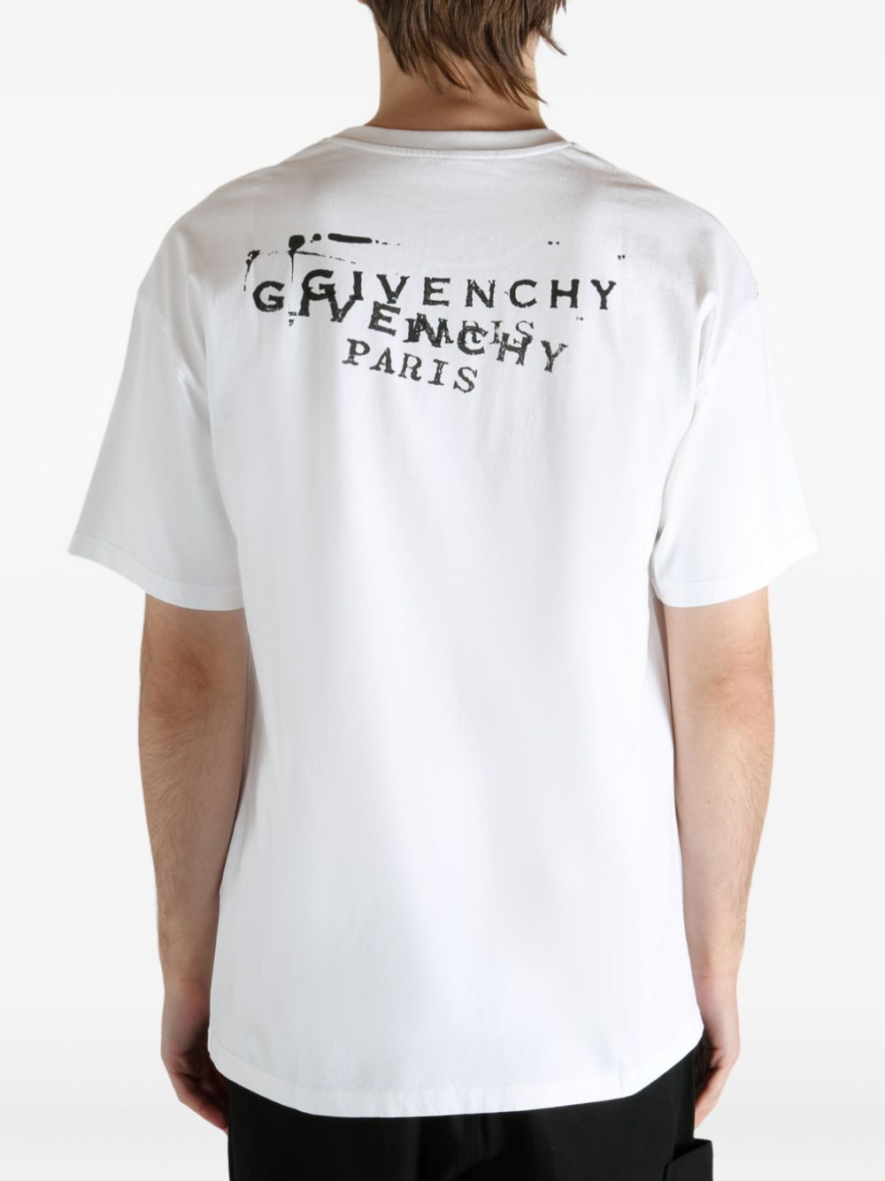 Relaxed Fit White Silk-Nylon T-Shirt