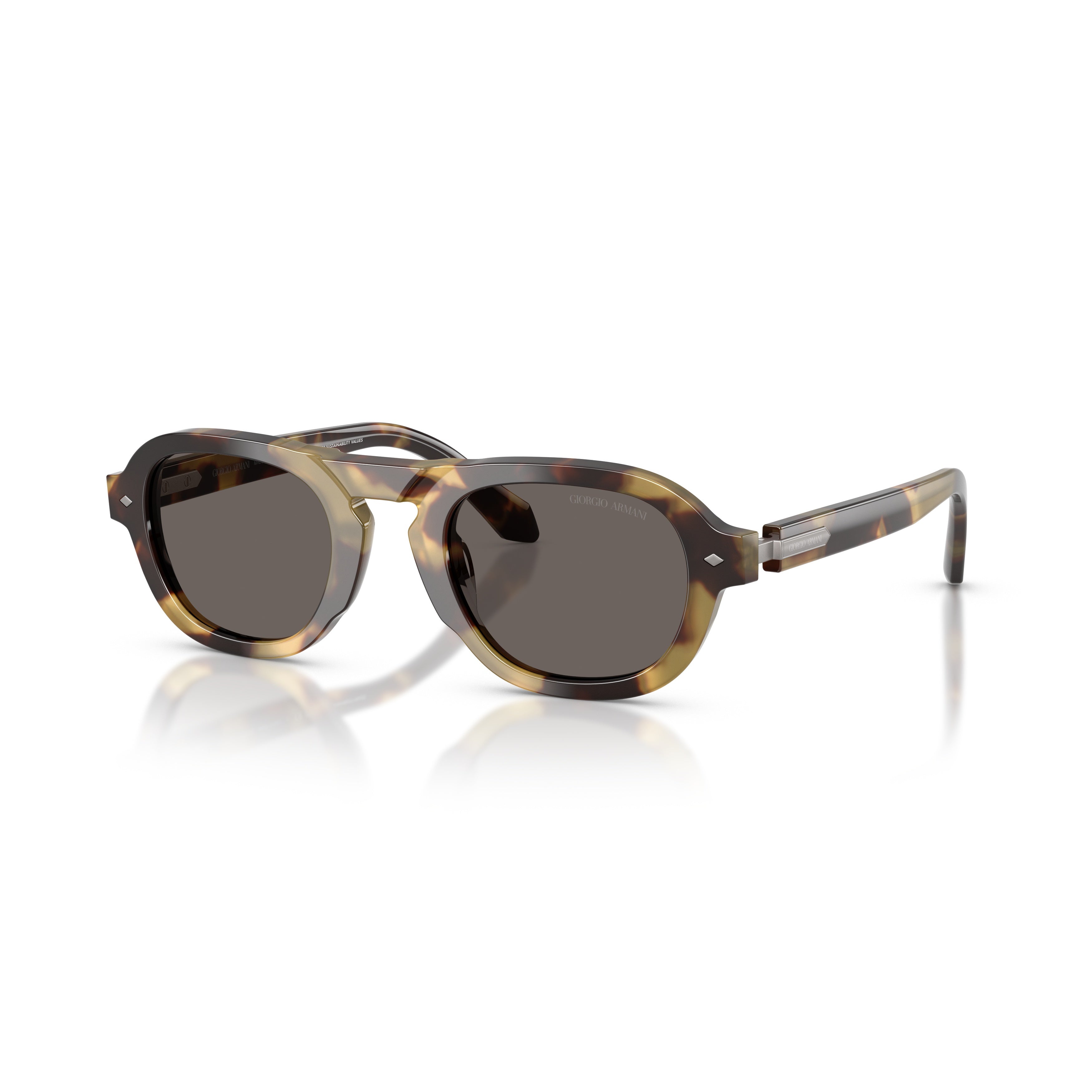 0ar8244 Bold Tortoiseshell Acetate Sunglasses with Dark Lenses