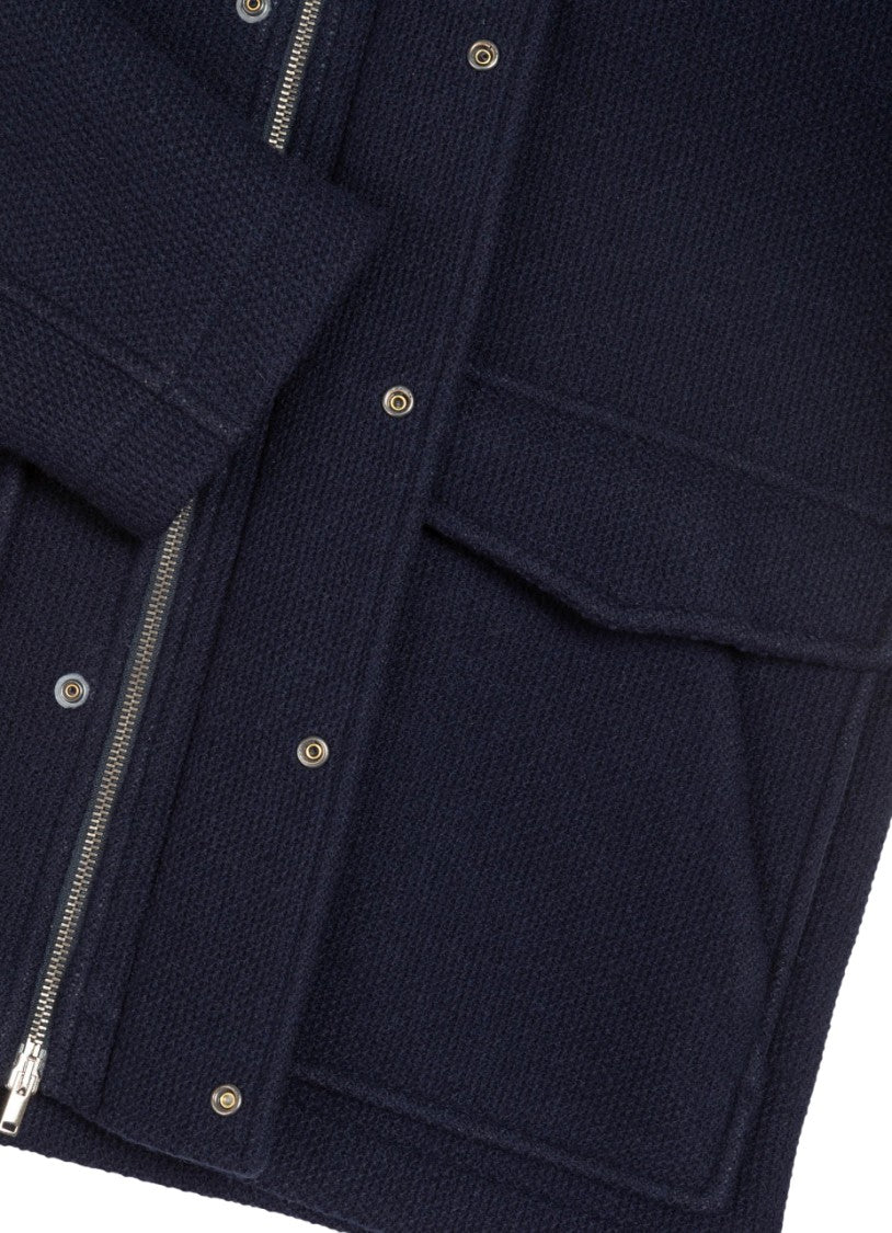 Honeycomb Textured Wool Blend Colmar Coat