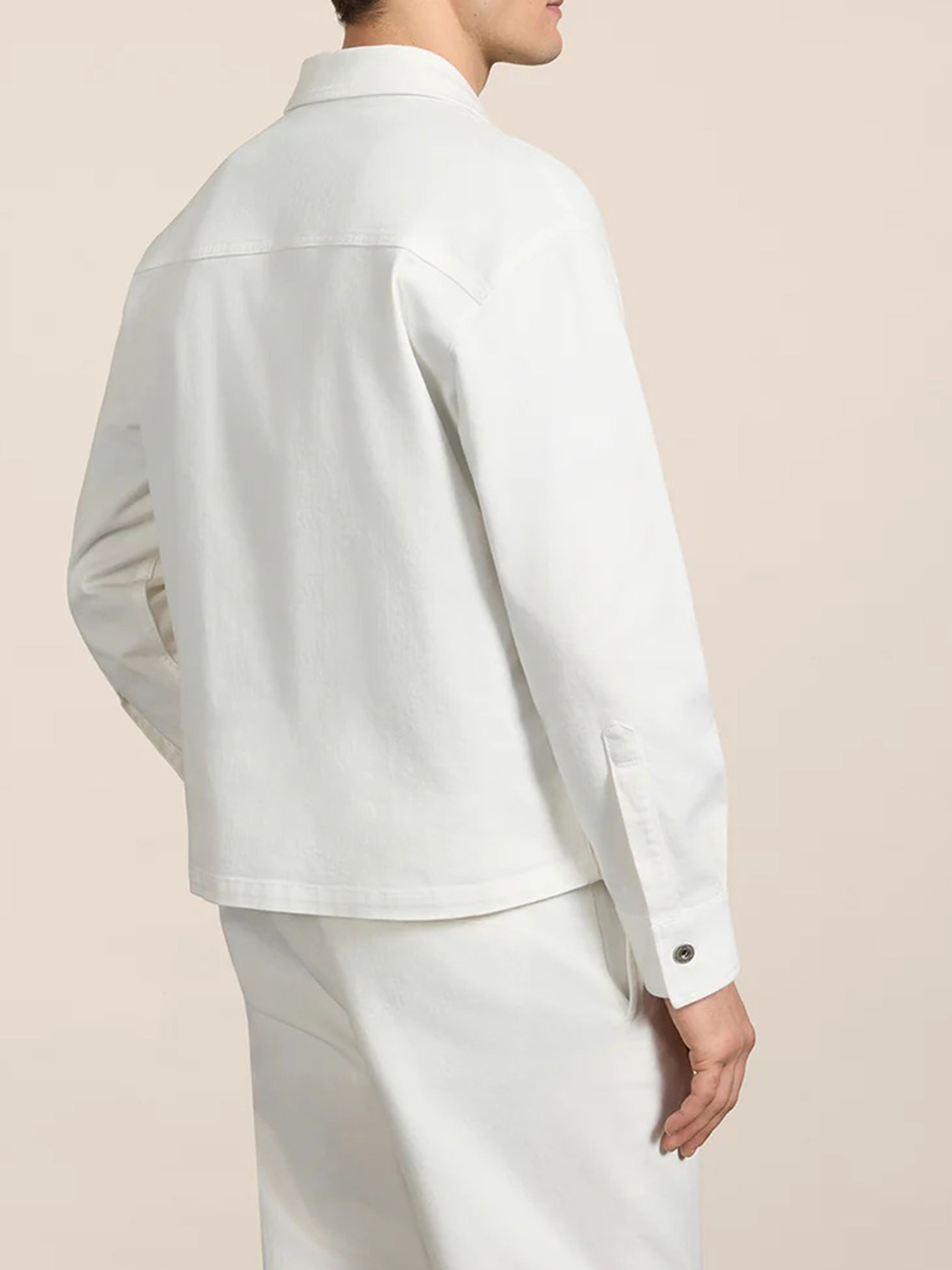 White Tommy Button Up Cotton Jacket