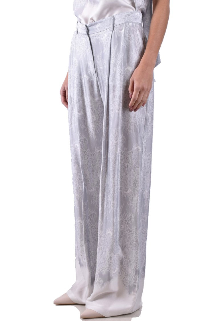 Wide-Leg Trousers With Intricate Lace Detailing And Comfortable Fit