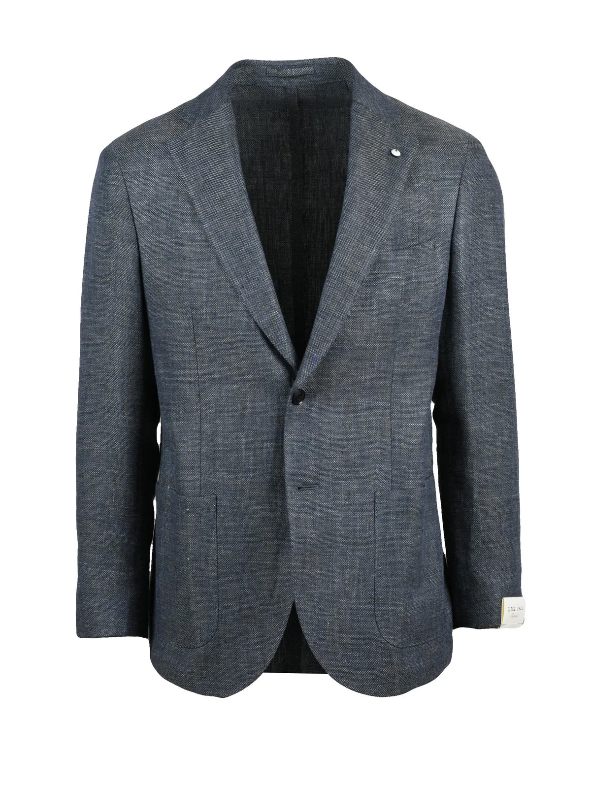 Grey Linen Virgin Wool Fitted Jacket