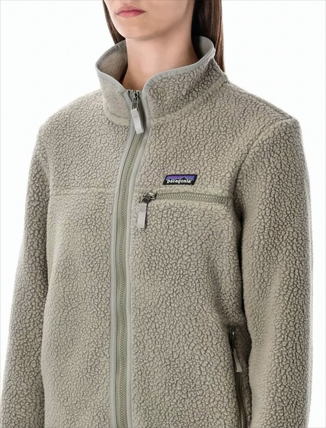 Long-Sleeve Fleece Jacket with High Collar