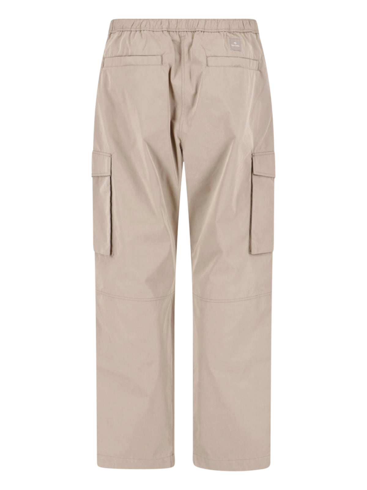 Beige Mid-Rise Cotton Cargo Pants