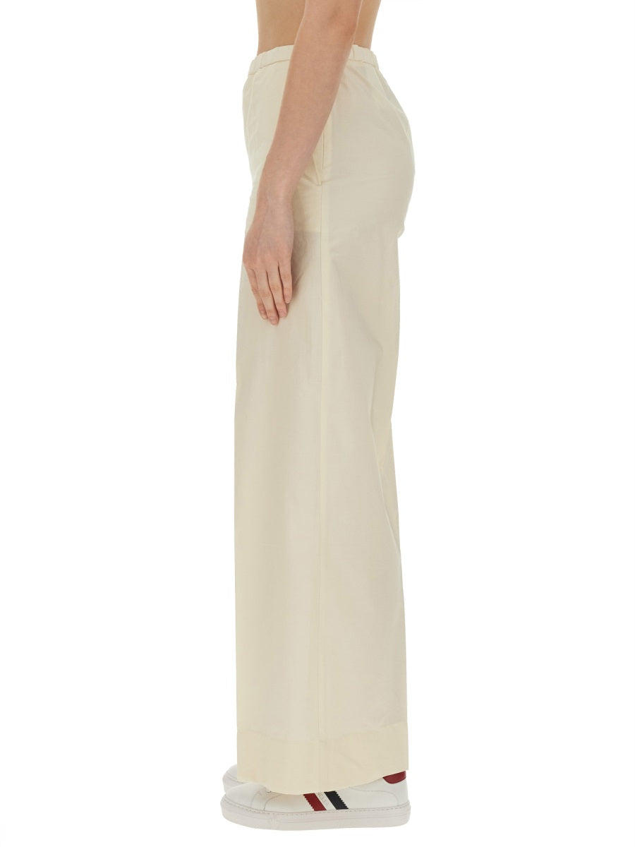 Cotton Poplin Pants with Straight Leg Silhouette
