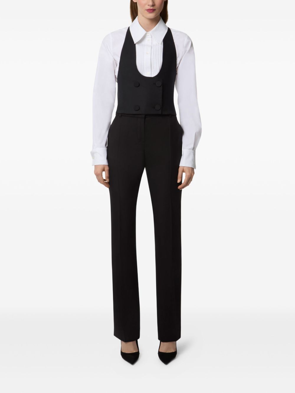 Straight-Leg Trousers with Pressed Crease