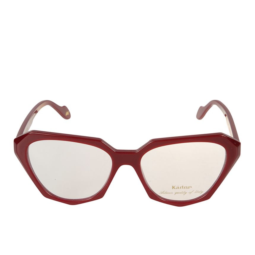 Katrin Light Geometric Deep Red Acetate Eyeglasses