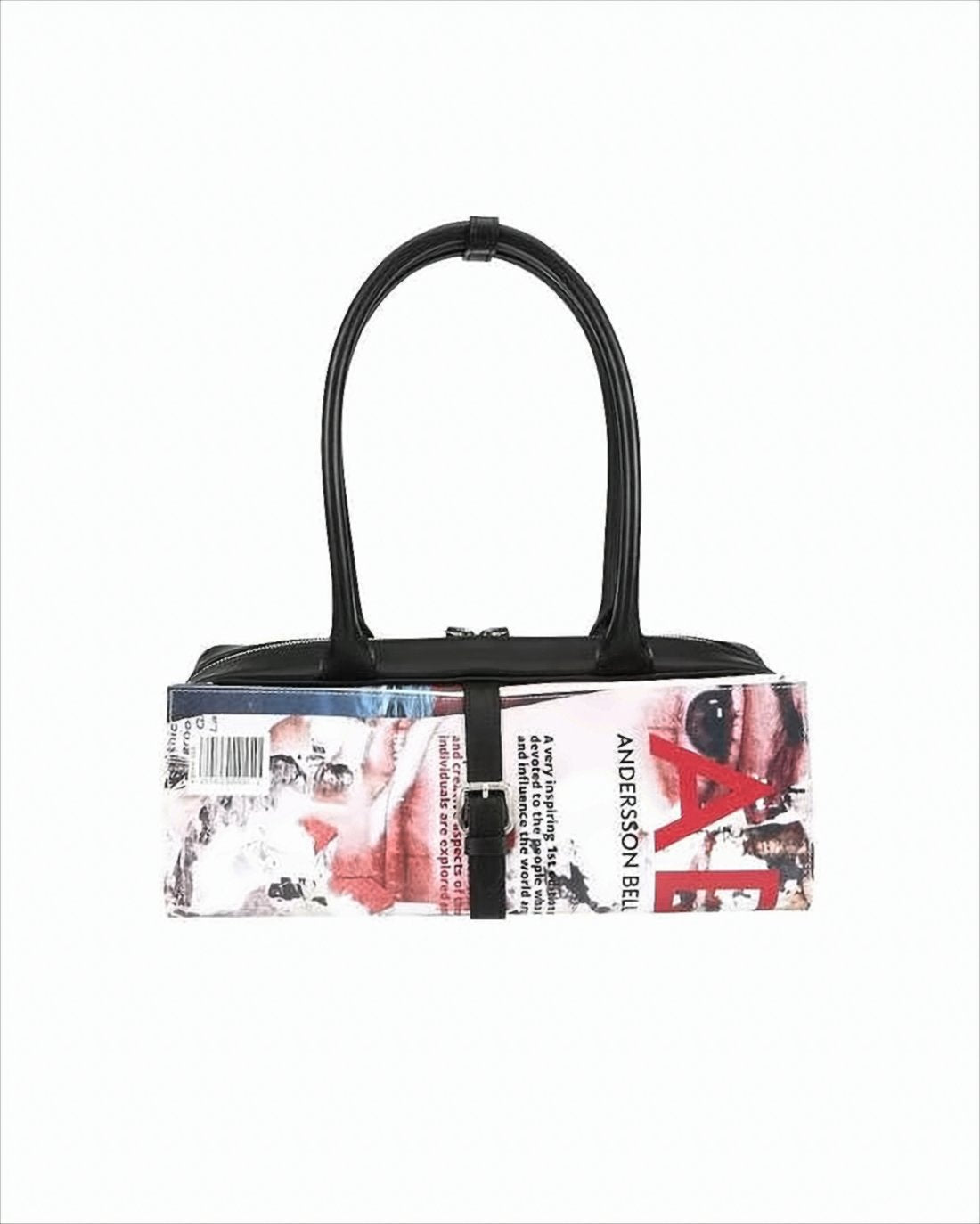 Contemporary Shoulder Bag with Graphic Print Flap