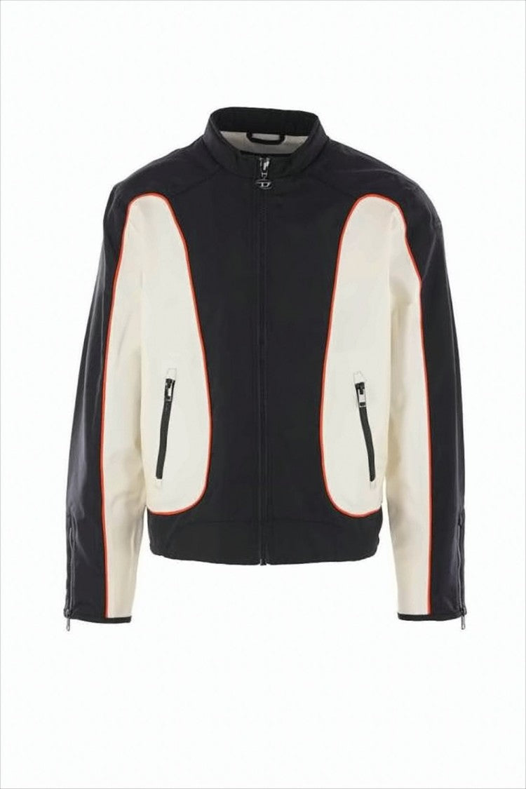 Cropped Color-Block Jacket with Zip Pockets