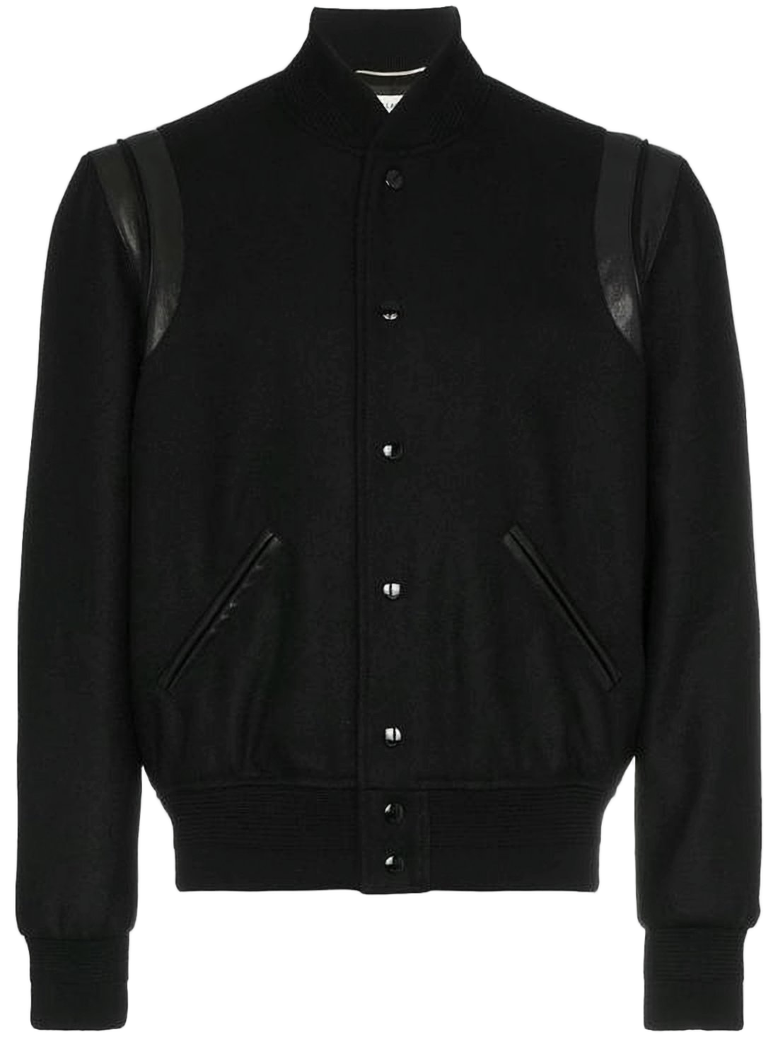 Classic Bomber Jacket with Leather Shoulder Accents