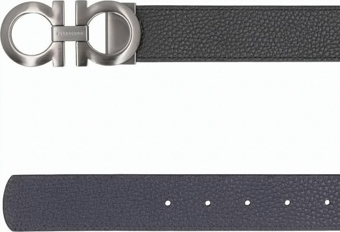 Textured Black Calf Leather Belt