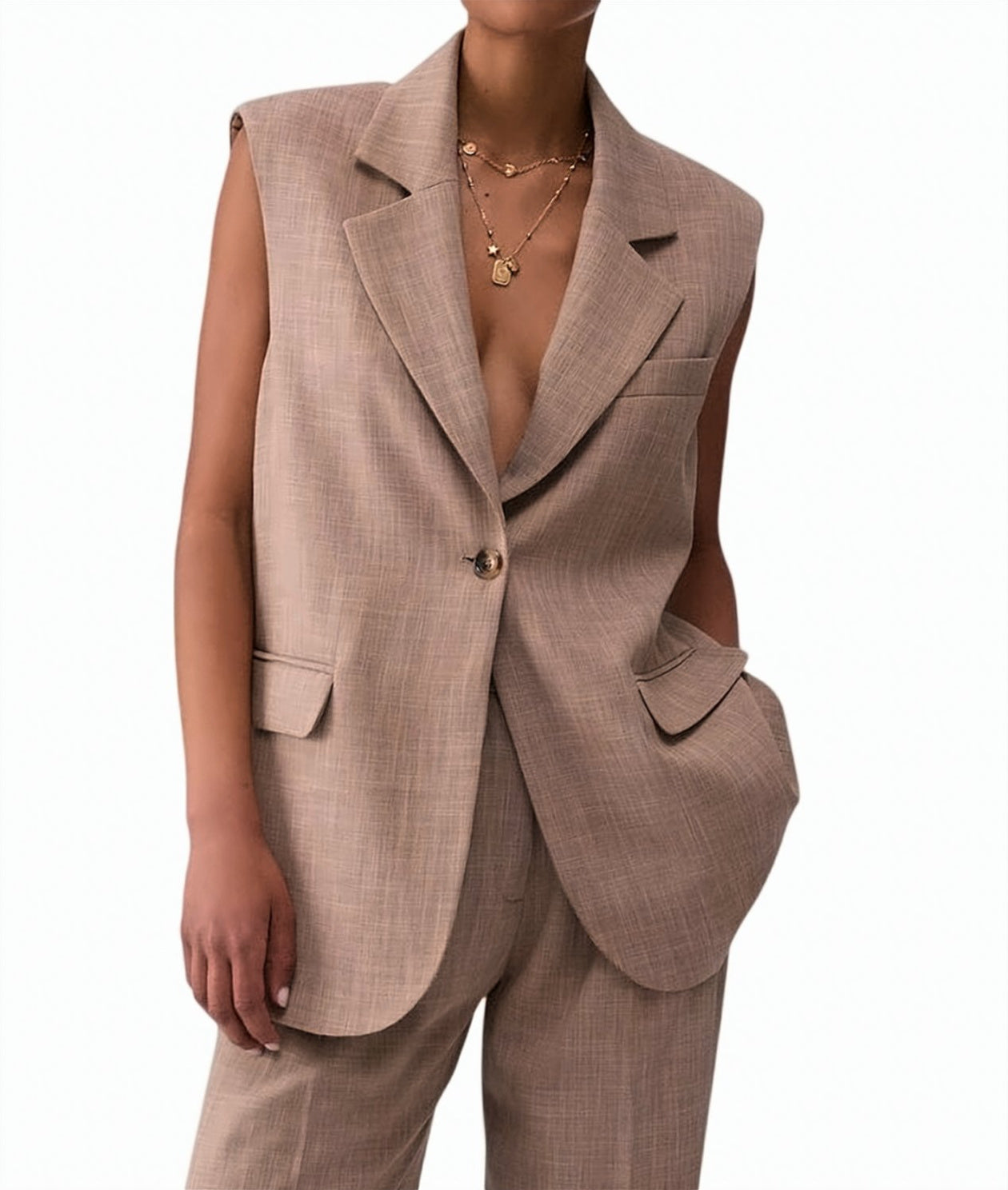 Viscose Blend Longline Vest