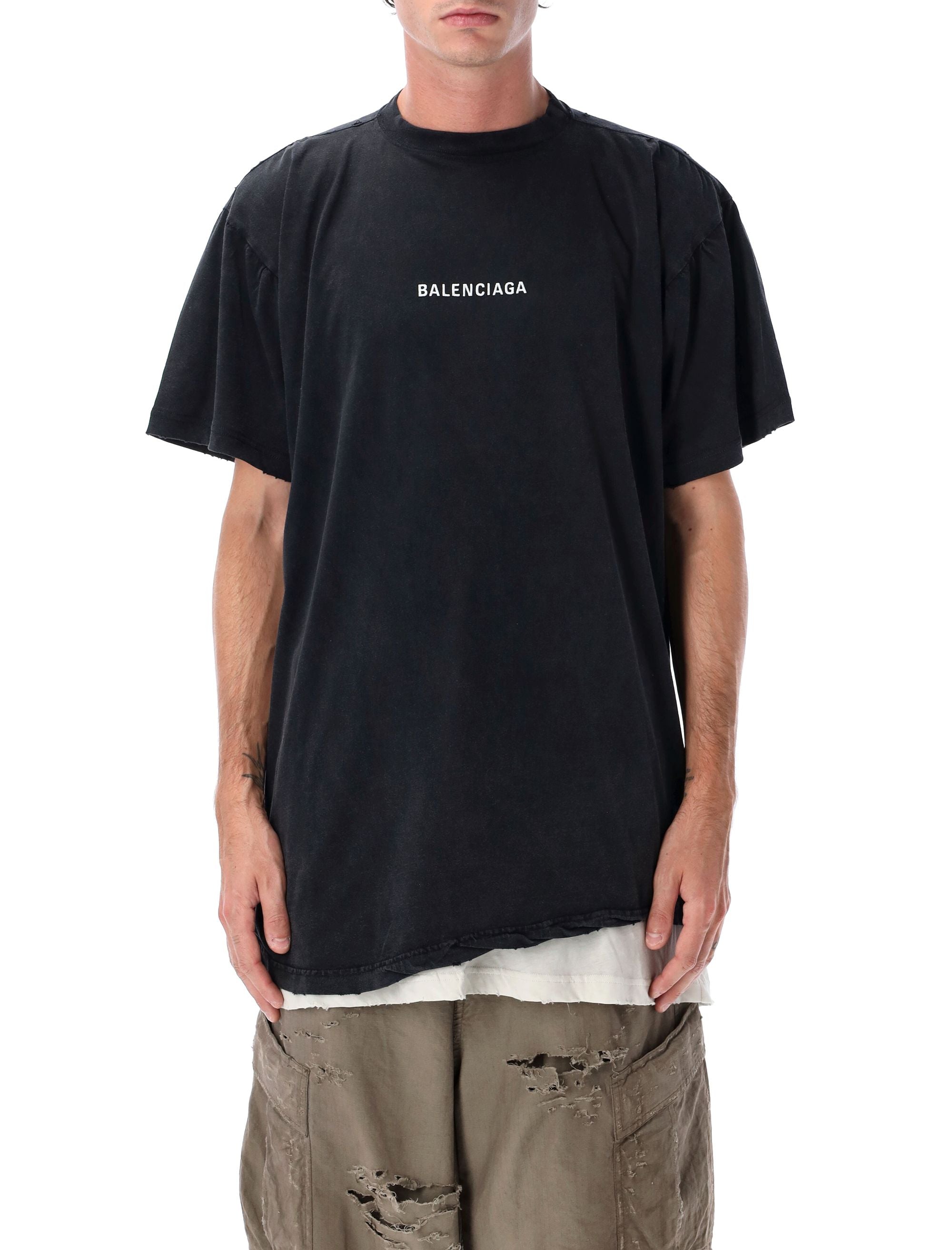 Back Double Black Faded Dry Jersey T-Shirt