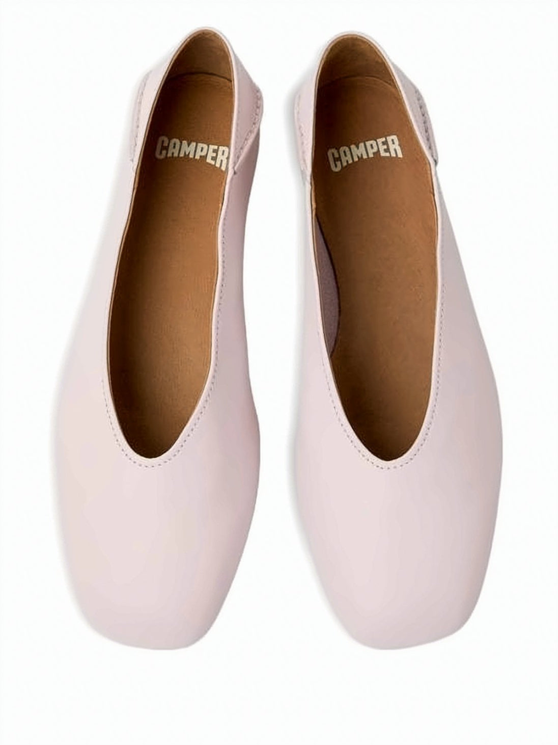 Pink Minimalist Calf Leather Flats With Subtle Heel