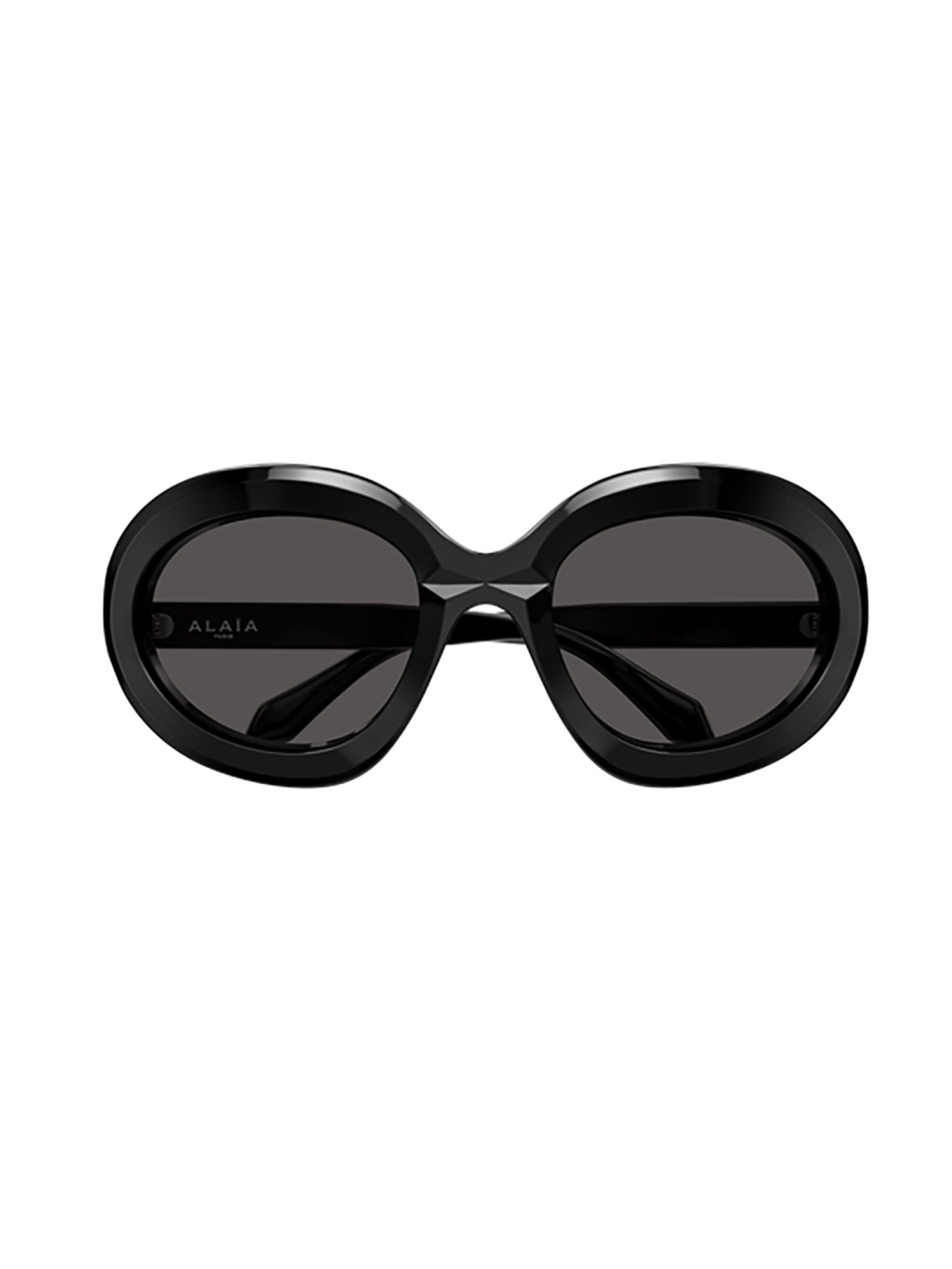 Glossy Black Oval Sunglasses