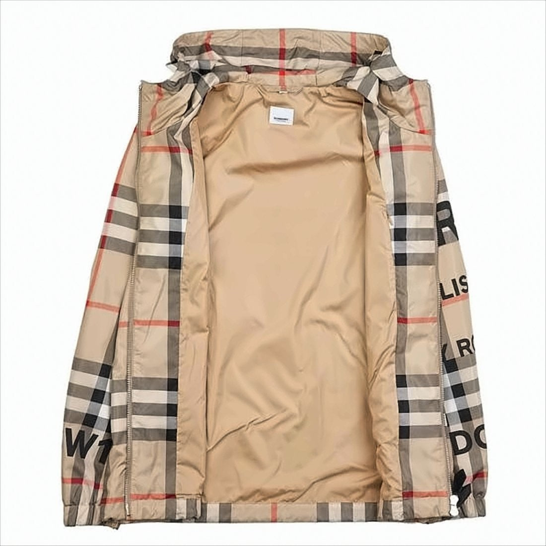 Checkered Hooded Jacket with Adjustable Drawstrings