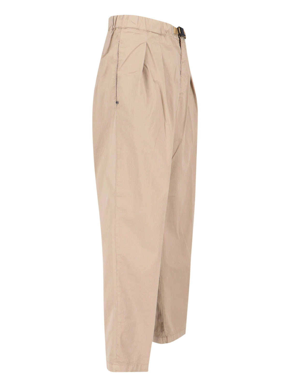 Straight-Leg Pants with Elastic Waistband and Adjustable Belt