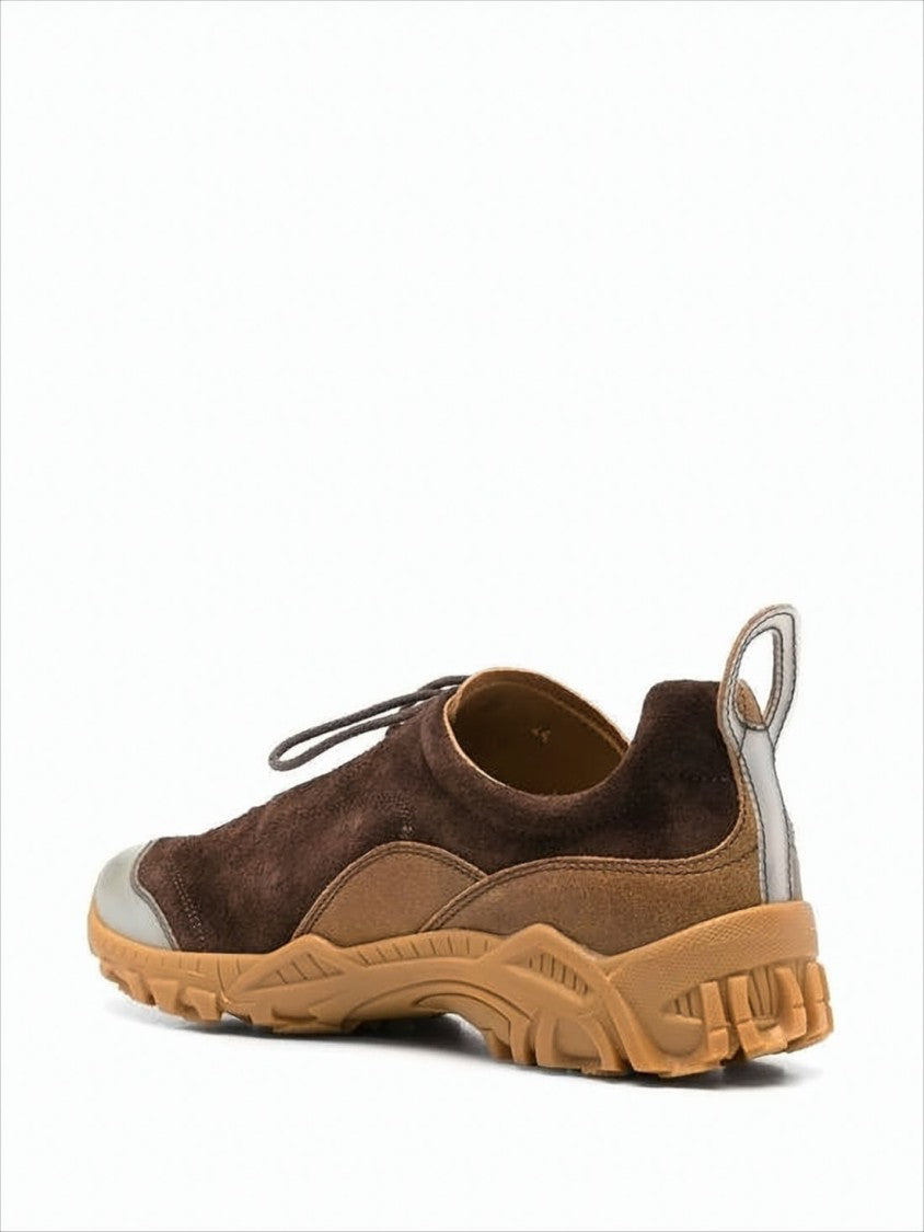 Brown Suede and Leather Sneakers