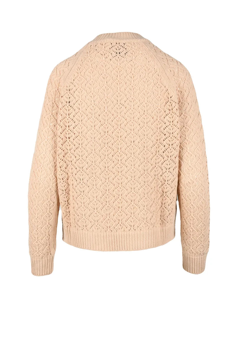 Intricately Knitted Brown Sweater