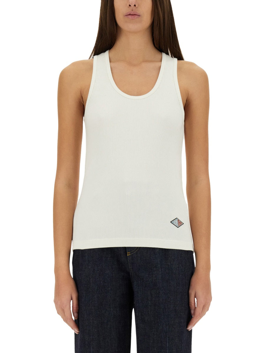 Ribbed Texture Cotton Jersey Top with Subtle Detailing