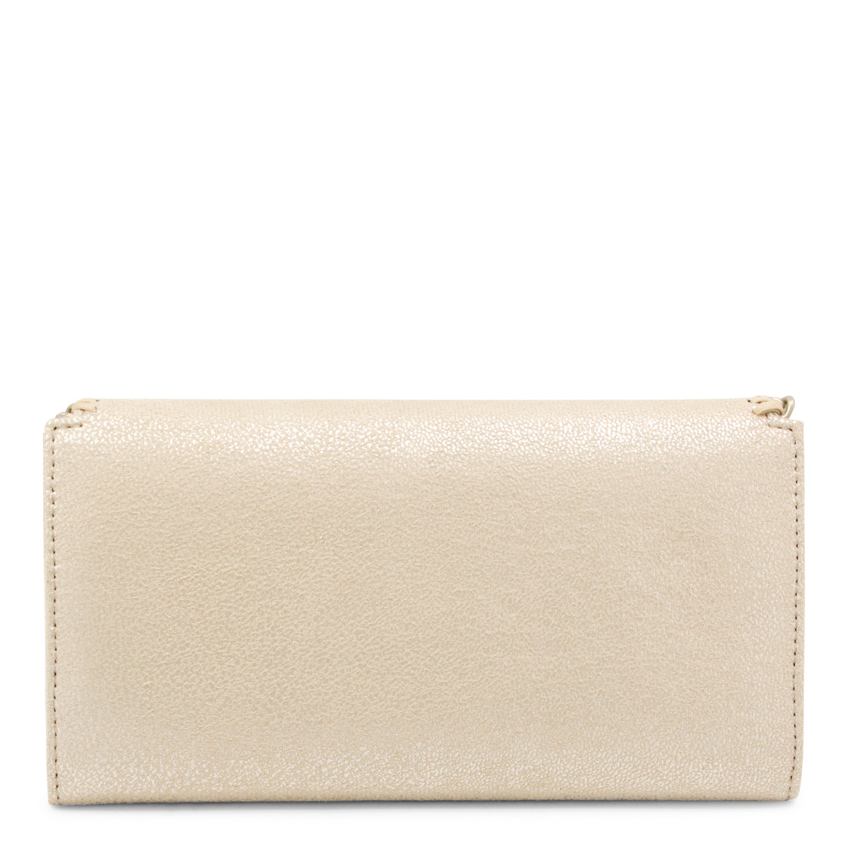 Gold Faux Leather Continental Wallet Crossbody Bag