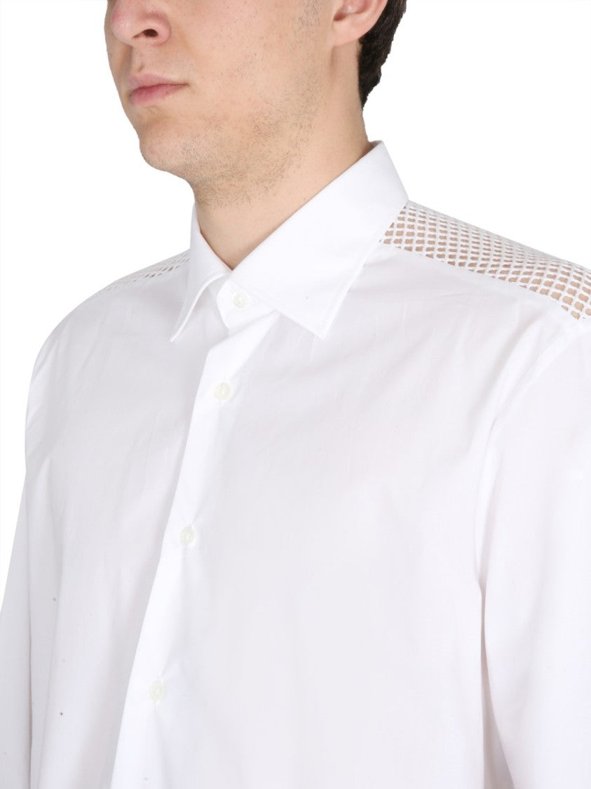 White Cotton Shirt With Classic Collar
