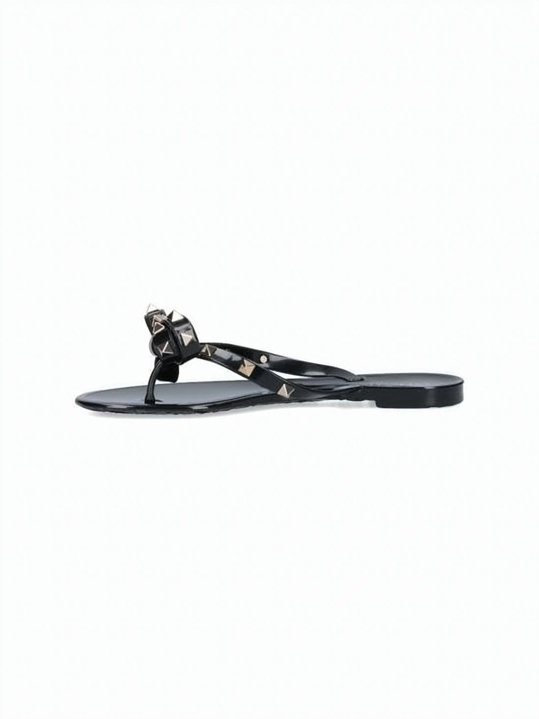 Glossy Black Rubber Sandals