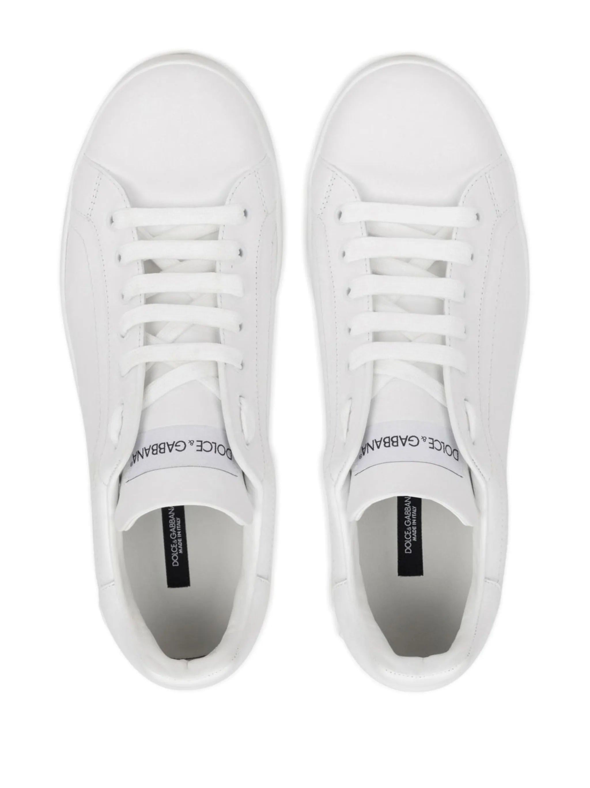 White Portofino Tasseled Calfskin Leather Sneakers