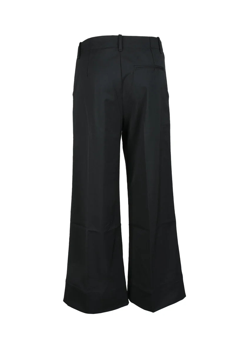 Wool Polyamide Elastane Trousers - Black