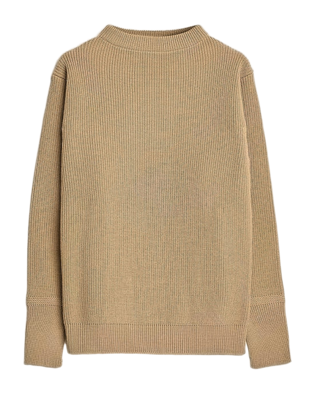 Ribbed Texture Sweater with Classic Crew Neckline