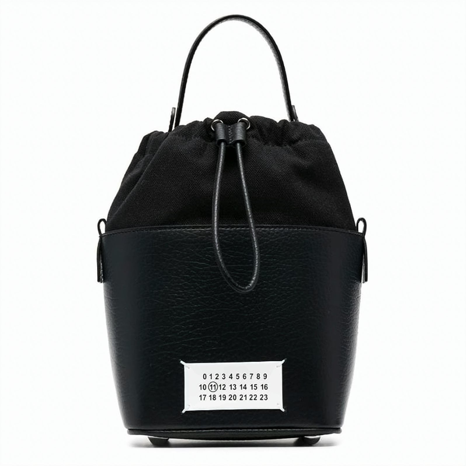 Textured Calf Leather Small Bucket Bag