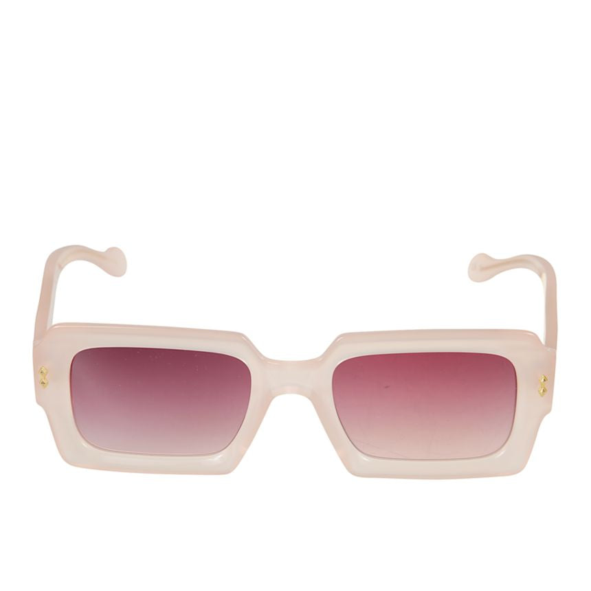 Evy Glamour Translucent Blush Pink Rectangular Sunglasses