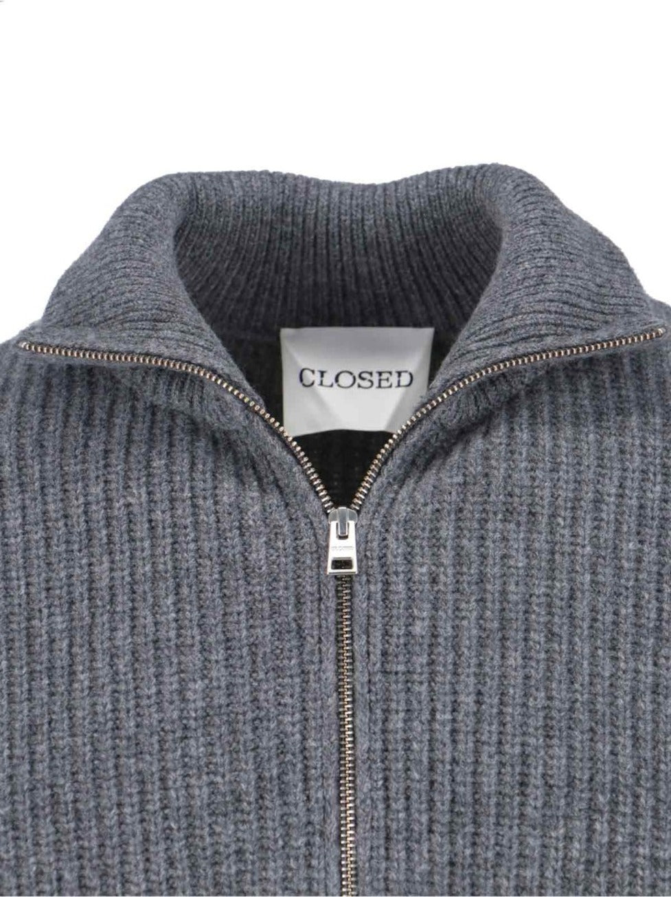 Classic Grey Sweater With Round Neckline