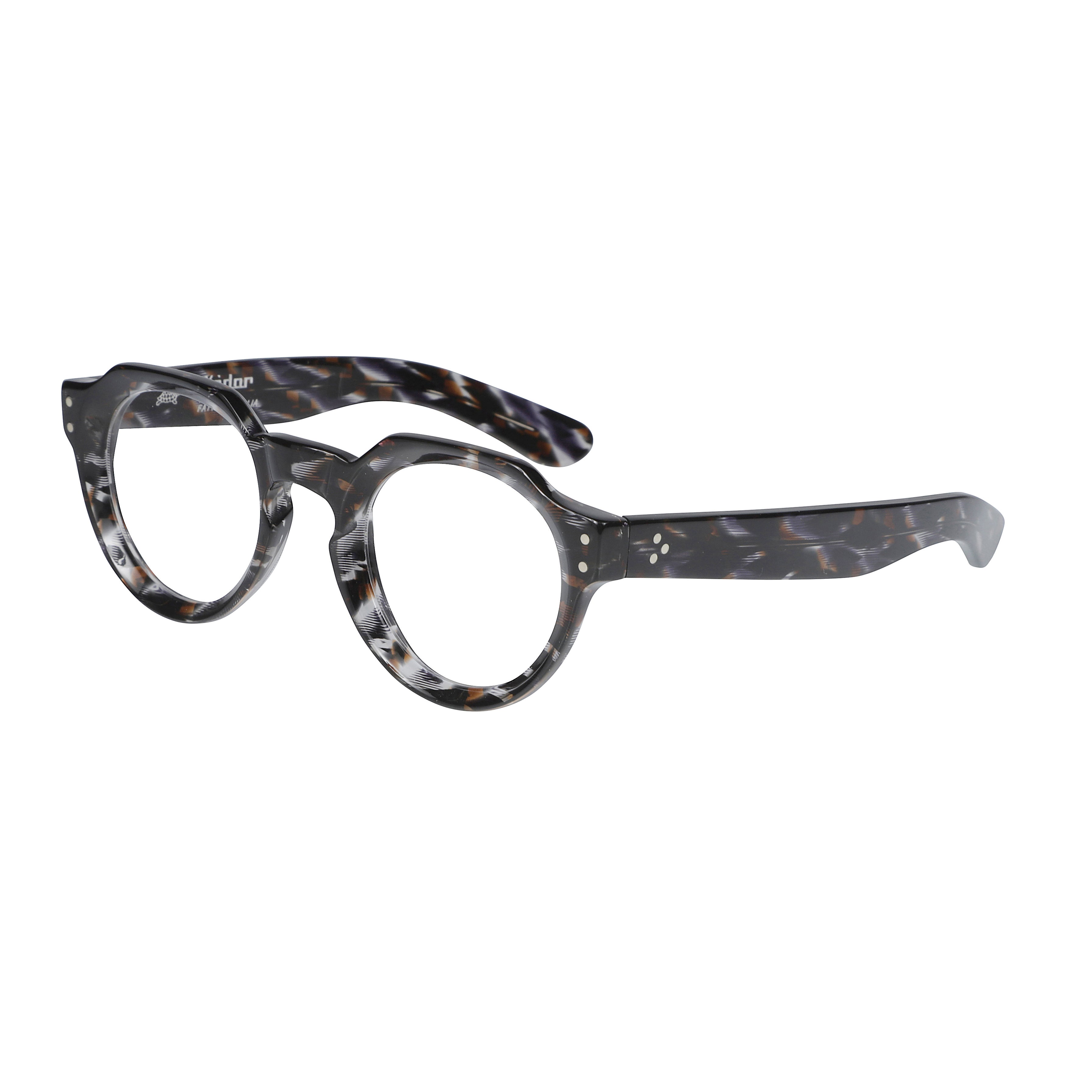 Spike Round Tortoiseshell Eyeglass Frames with Metallic Accents