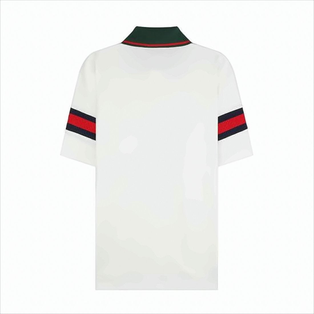 Short-Sleeve White Polo Shirt with Contrasting Collar