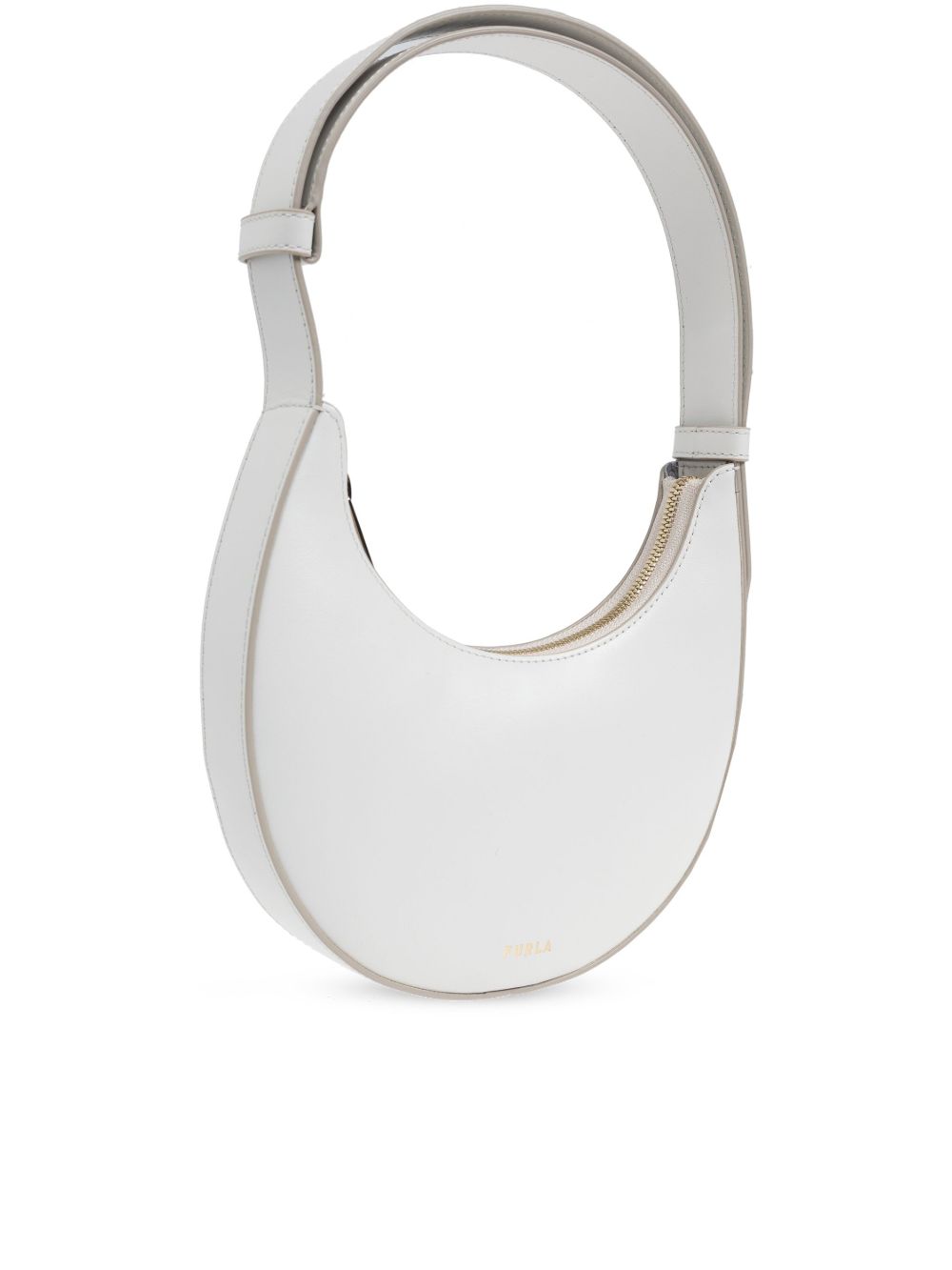 Crescent-Shaped White Furla Bag