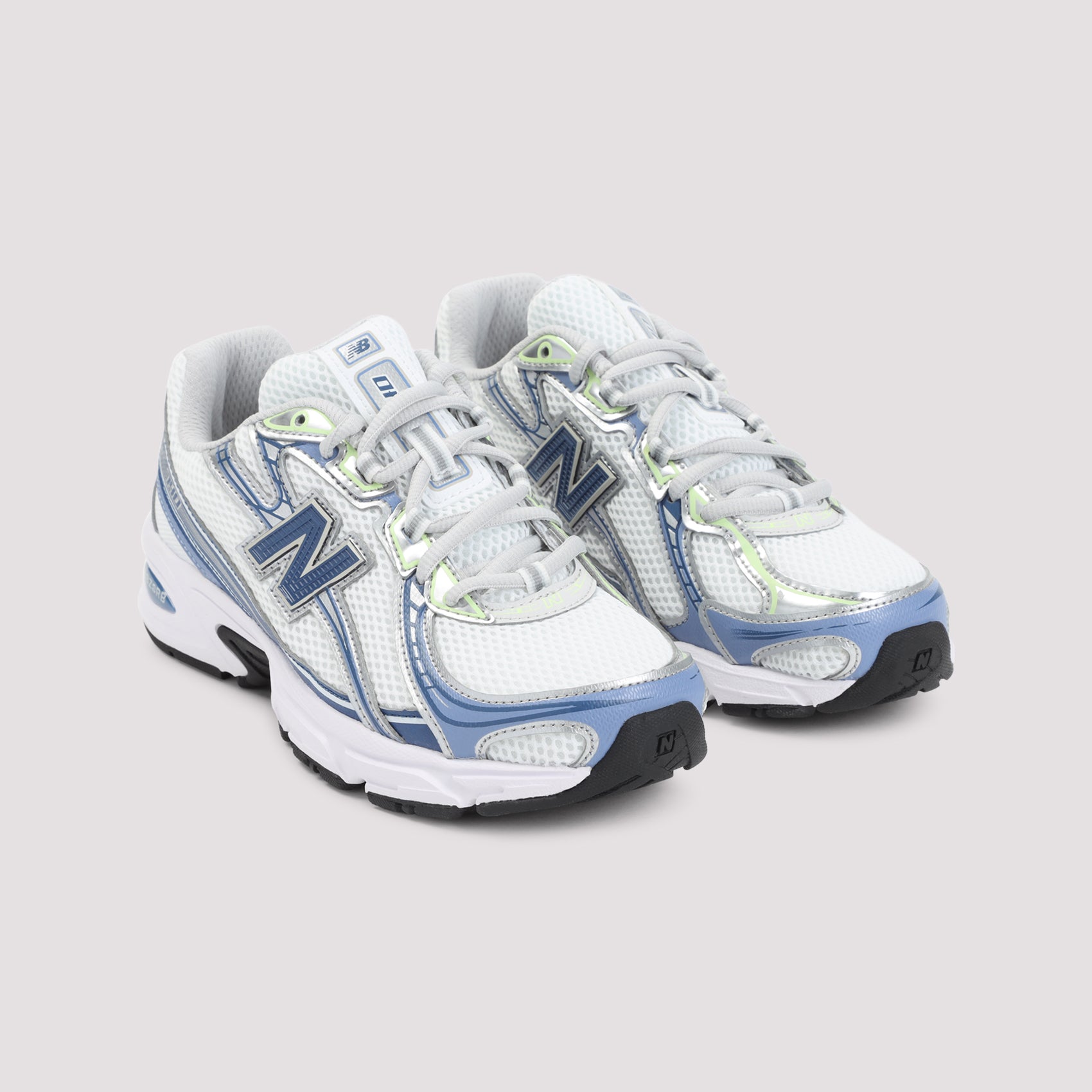 Multi-Textile Sneakers with Neon Accents