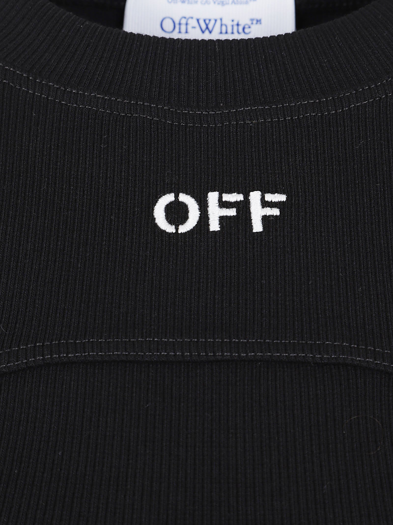 Ribbed Black Sleeveless Top with High Neckline