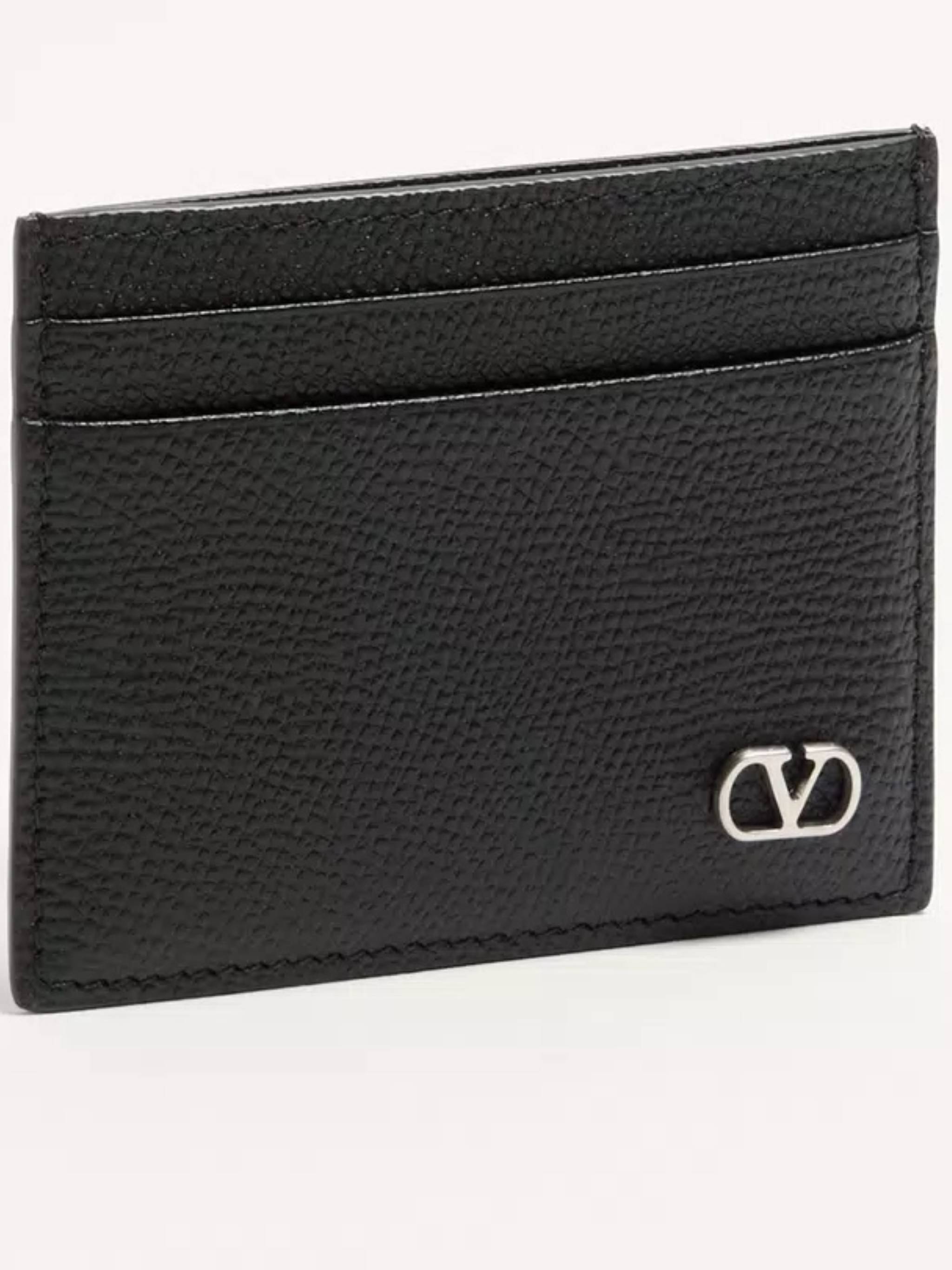 Card Holder Vlogo Signature Leather Case