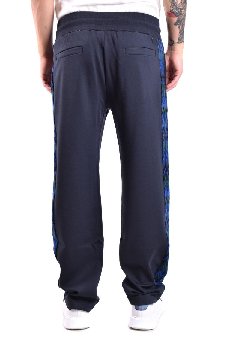 Sky Blue Trousers With Zigzag Pattern