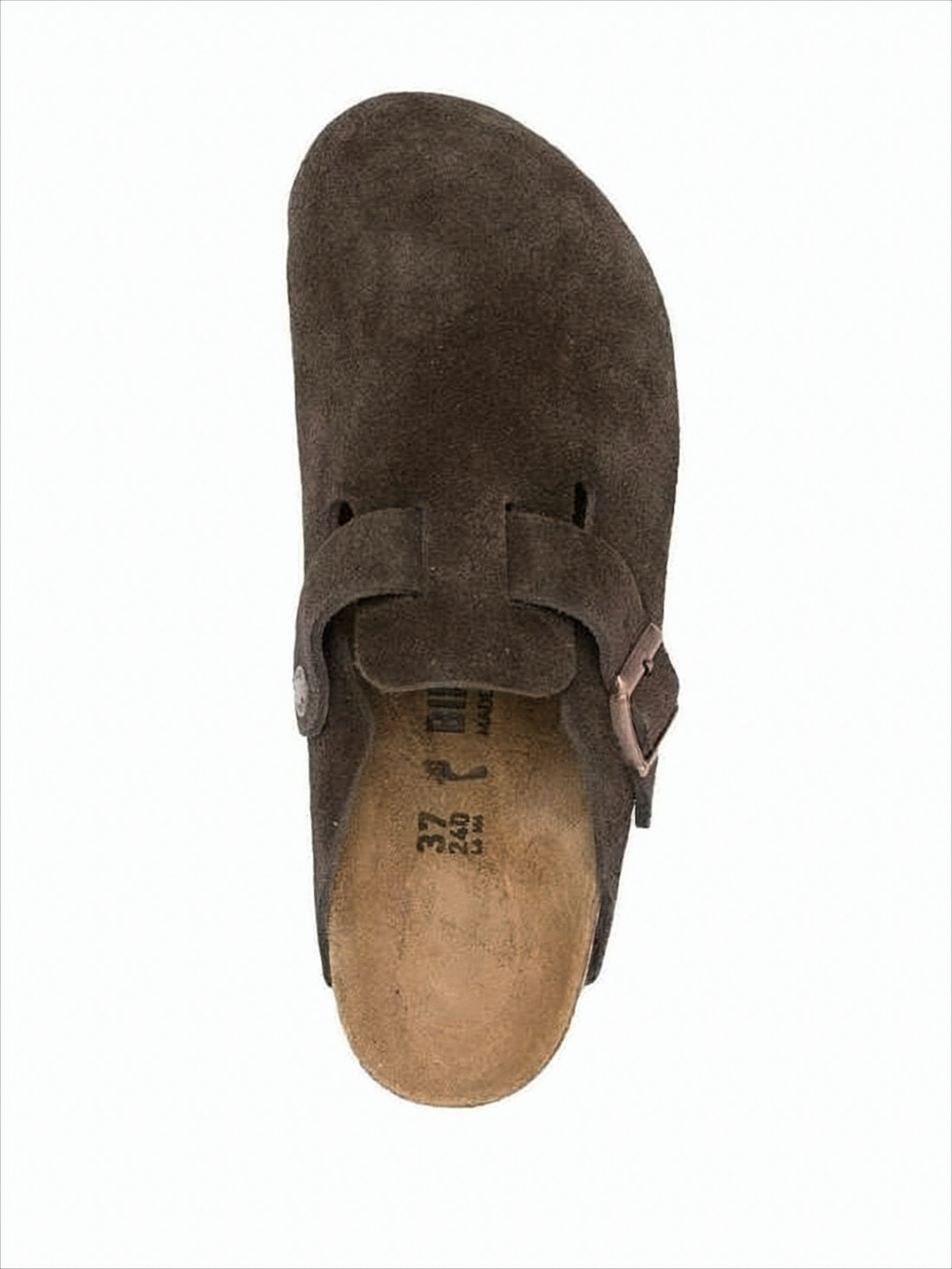 Suede Slip-On Clogs with Adjustable Buckle