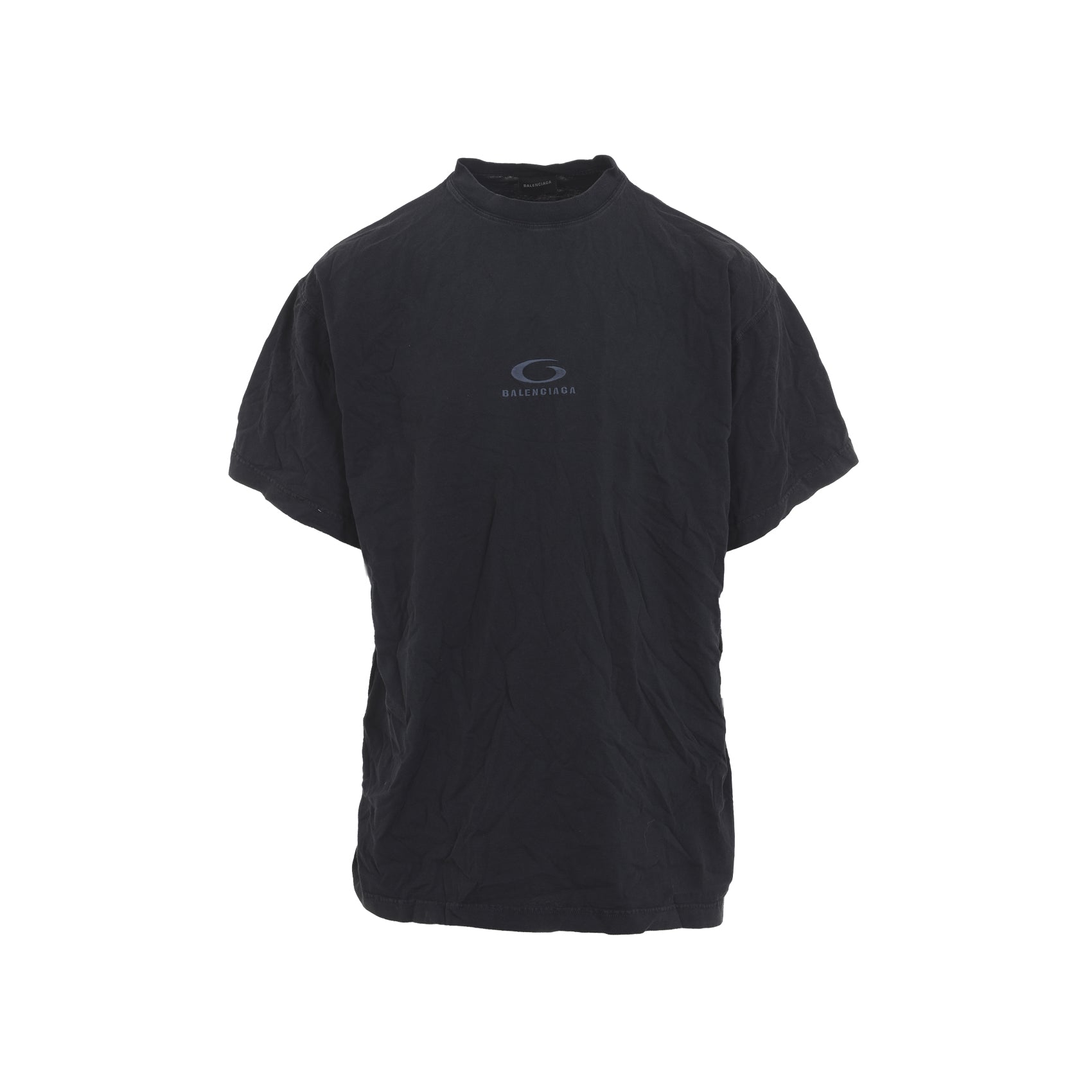 Black Cotton T-Shirt With Classic Crew Neckline