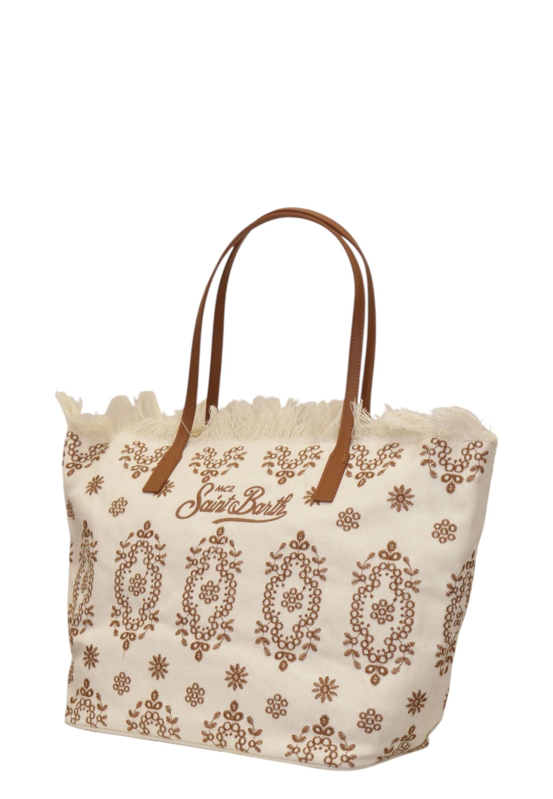 Spacious Tote Bag with Floral and Geometric Patterns