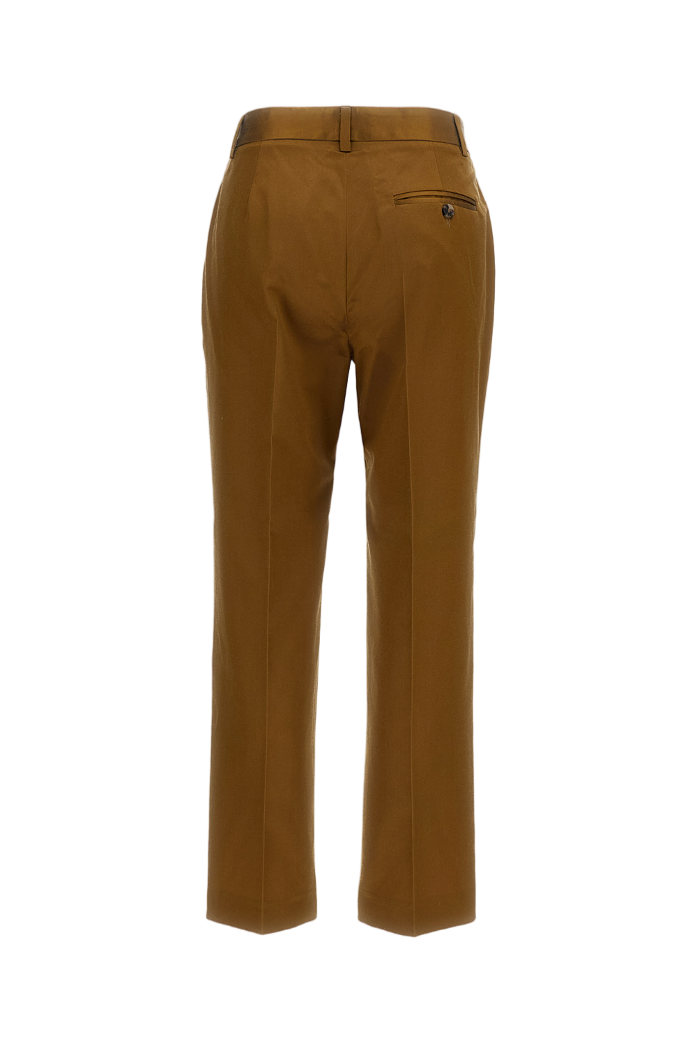 Ankle-Length Silk and Cotton Blend Straight-Leg Trousers
